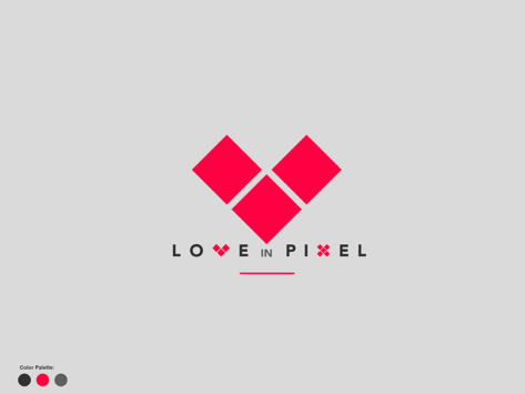 Love In Pixel Logo Design