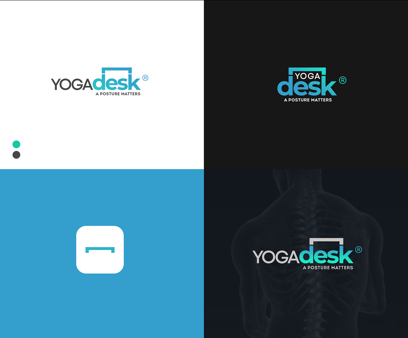 YOGADESK logo draft options